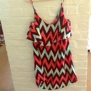 Beautiful turquoise and pink/red patterned tank